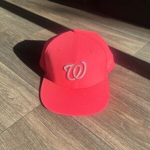 Neon pink washington nationals cap